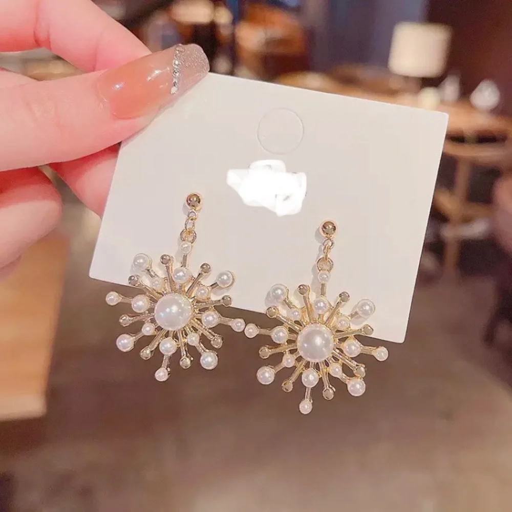 Gold Plated Simulated Pearl Earrings - Picture 1 of 4